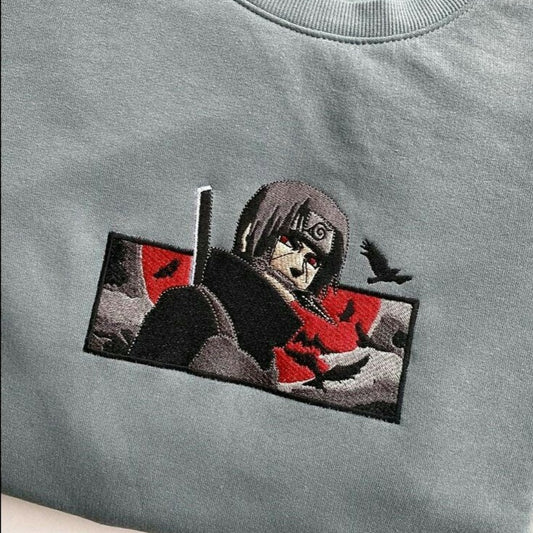 Itachi Crow Embroidered Sweater