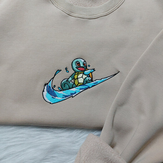 Surfing Squirtle X Swoosh Embroidered Sweater