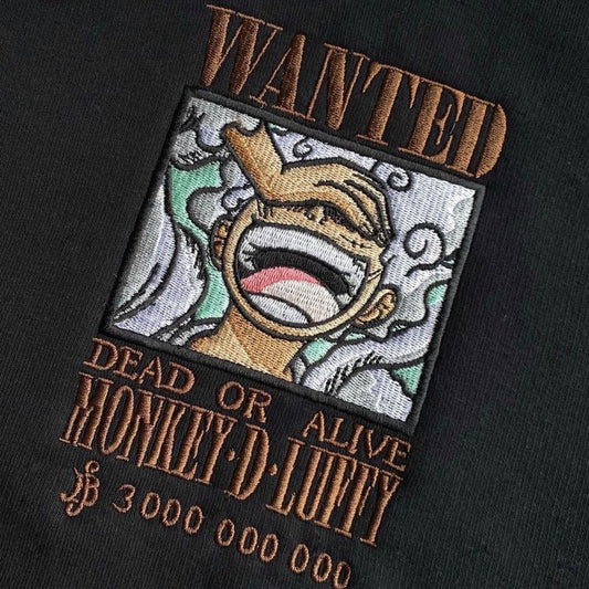 Wanted Monkey D Luffy Poster Embroidered Sweater