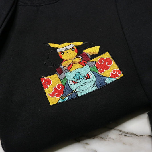 Pokemon X Naruto Embroidered Sweater
