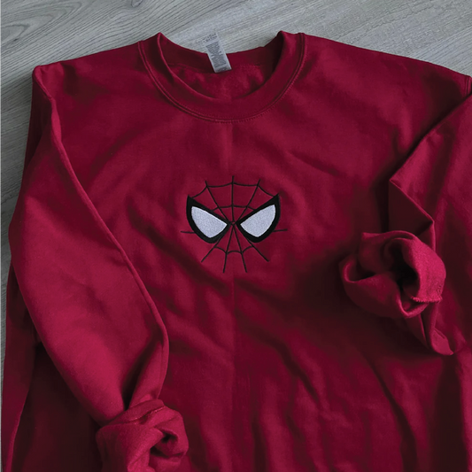 Spiderman Head Embroidered Sweater