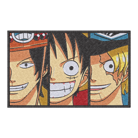 Sake Brothers Luffy Ace Sabo Embroidered Sweater