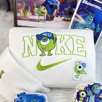Monsters INC Couples Matching Embroidered Sweater